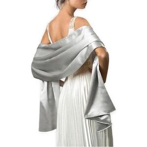 Women's Silver Shawl Wraps for Evening Dress Wedding Bridal Holiday Shawl Scarf